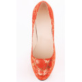 femmes orange fantaisie luxe chaussures à talons hauts